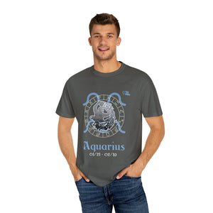 Aquarius Astrology Horoscope Male Design by JB Rae T-Shirt Printify Pepper S 