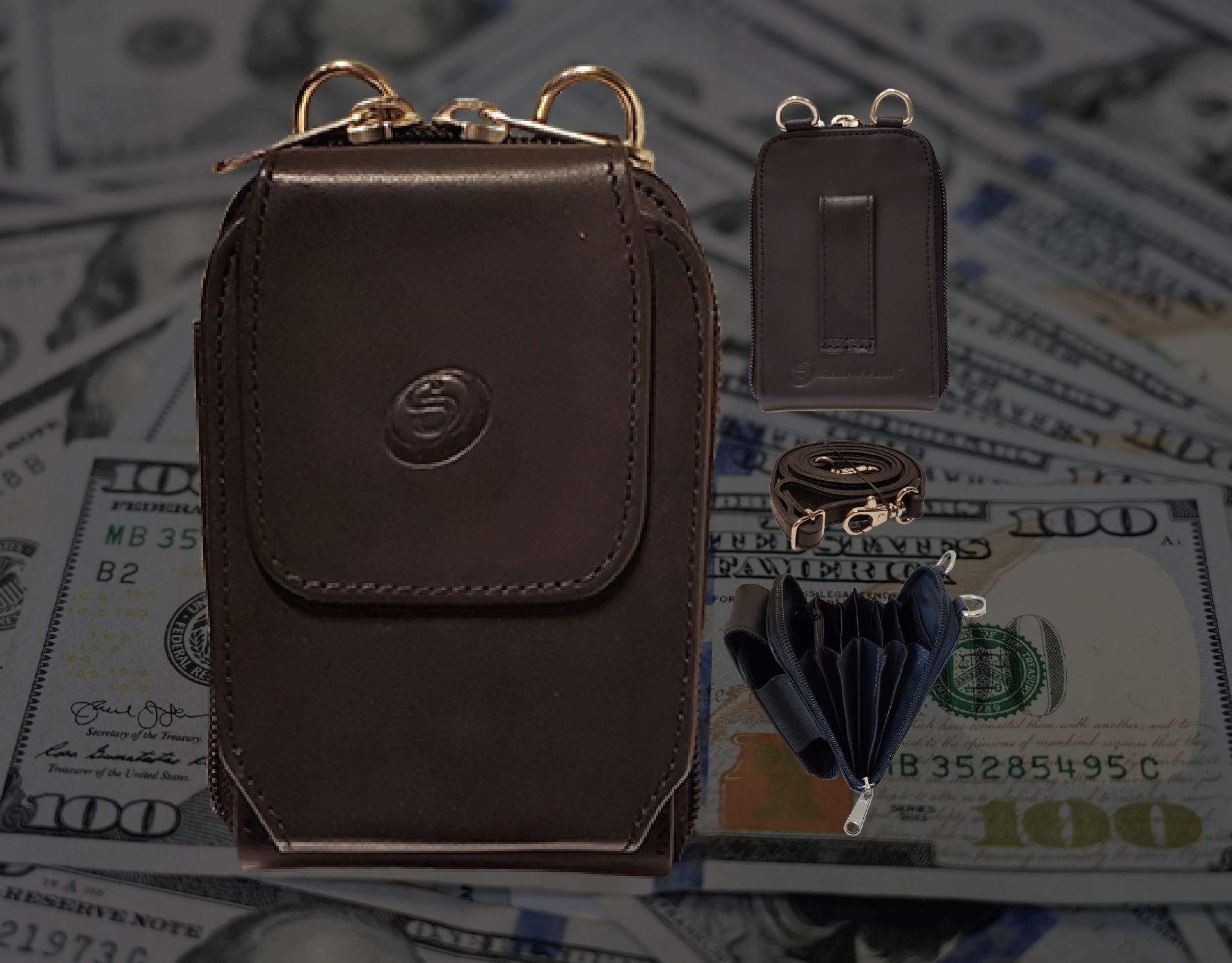 Elegante estuche de cuero negro para Winners Bank: un accesorio esencial con estilo