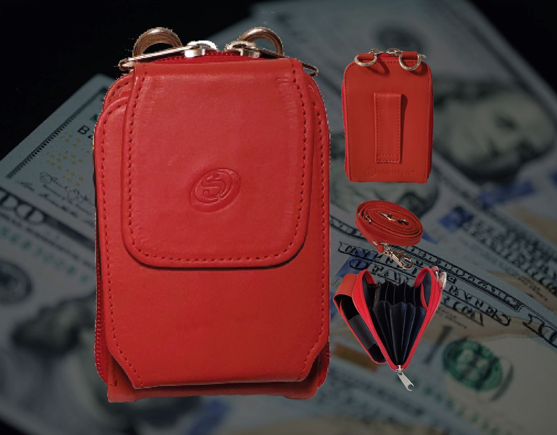 Elegante estuche de cuero rojo para Winners Bank: un accesorio esencial con estilo