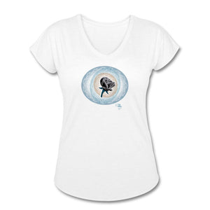 Art - Black Rose T-shirt by JB Rae Women's Tri-Blend V-Neck T-Shirt | TSC 6750VL Showfor Inc. white S 