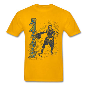 BALLIN T-shirt by JB Rae Hanes Adult Tagless T-Shirt Showfor Inc. gold S 