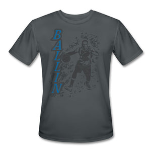 Ballin T-shirt by JB Rae Men’s Moisture Wicking Performance T-Shirt Showfor Inc. charcoal S 