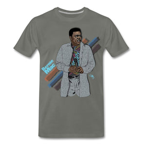 Comedian – Bernie Mac T-shirt Design by JB Rae Men's Premium T-Shirt Showfor Inc. asphalt gray S 