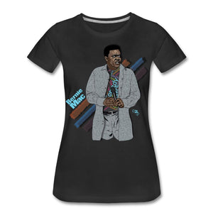 Comedian – Bernie Mac T-shirt Design by JB Rae Women’s Premium T-Shirt Showfor Inc. black S 