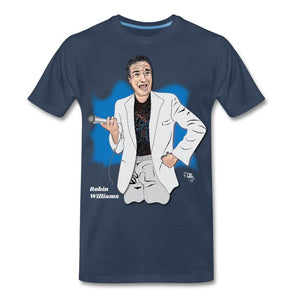 Comedian – Robin Williams T-shirt Design by JB Rae Men's Premium T-Shirt Showfor Inc. navy S 