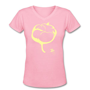 Cotton Is Forever T-shirt Design by JB Rae Women's V-Neck T-Shirt Showfor Inc. pink S 