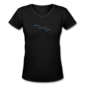 Desire 2 T-shirt Design by JB Rae Women's V-Neck T-Shirt | LAT 3507 Showfor Inc. black S 