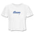 Desire 3 es T-shirt Design by JB Rae Women's Cropped T-Shirt | Bella+Canvas B8882 Showfor Inc. white S 