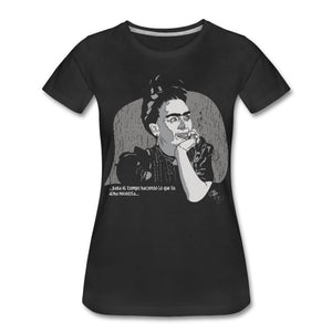 Frida Kahlo T-shirt Design by JB Rae Women’s Premium T-Shirt Showfor Inc. black S 