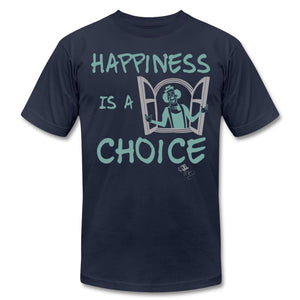Happiness Is A Choice - T-shirt Design by JB Rae Unisex Jersey T-Shirt by Bella + Canvas Showfor Inc. navy S 