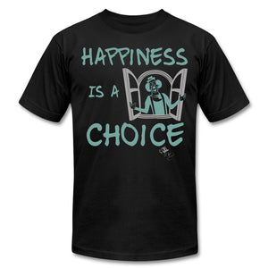 Happiness Is A Choice - T-shirt Design by JB Rae Unisex Jersey T-Shirt by Bella + Canvas Showfor Inc. black S 