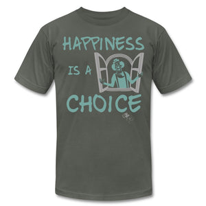Happiness Is A Choice - T-shirt Design by JB Rae Unisex Jersey T-Shirt by Bella + Canvas Showfor Inc. asphalt S 