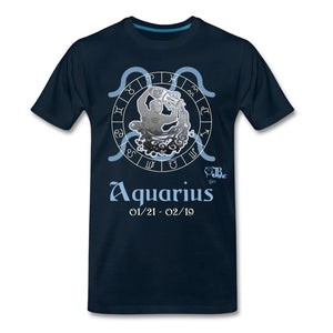 Horoscope - Aquarius Men's Premium T-Shirt | Spreadshirt 812 SPOD deep navy S 
