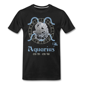 Horoscope - Aquarius Men's Premium T-Shirt | Spreadshirt 812 SPOD black S 