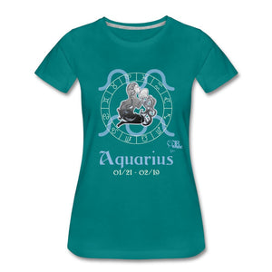 Horoscope - Aquarius Women’s Premium T-Shirt | Spreadshirt 813 Showfor Inc. teal S 