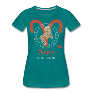 Horoscope - Aries Women’s Premium T-Shirt | Spreadshirt 813 Showfor Inc. teal S 
