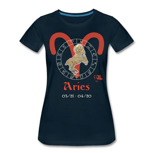 Horoscope - Aries Women’s Premium T-Shirt | Spreadshirt 813 Showfor Inc. deep navy S 