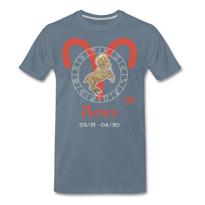 Horoscope - Aries Men's Premium T-Shirt | Spreadshirt 812 SPOD steel blue S 