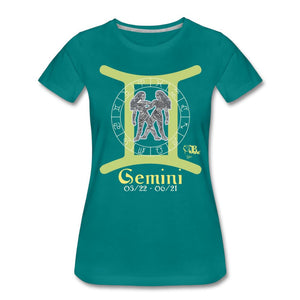 Horoscope - Gemini Women’s Premium T-Shirt | Spreadshirt 813 Showfor Inc. teal S 