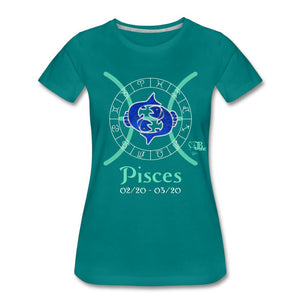 Horoscope - Pisces Women’s Premium T-Shirt | Spreadshirt 813 Showfor Inc. teal S 
