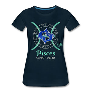 Horoscope - Pisces Women’s Premium T-Shirt | Spreadshirt 813 Showfor Inc. deep navy S 