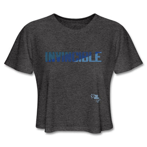 INVINCIBLE - T-shirt Design by JB Rae Women's Cropped T-Shirt | Bella+Canvas B8882 Showfor Inc. deep heather S 