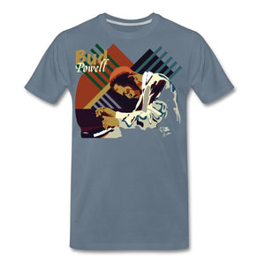 JAZZ - BUD POWELL - T-shirt Design by JB Rae Men's Premium T-Shirt Showfor Inc. steel blue S 