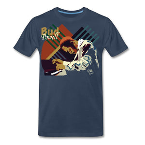 JAZZ - BUD POWELL - T-shirt Design by JB Rae Men's Premium T-Shirt Showfor Inc. navy S 