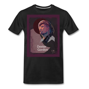JAZZ - DEXTER GORDON - T-shirt Design by JB Rae Men's Premium T-Shirt Showfor Inc. black S 