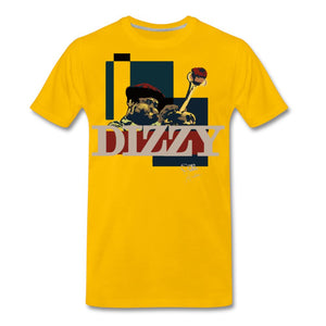 JAZZ - DIZZY - T-shirt Design by JB Rae Men's Premium T-Shirt Showfor Inc. sun yellow S 
