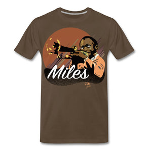JAZZ - MILES DAVIS - T-shirt Design by JB Rae Men's Premium T-Shirt Showfor Inc. noble brown S 