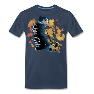 JAZZ - STAN GETZ - T-shirt Design by JB Rae Men's Premium T-Shirt Showfor Inc. navy S 