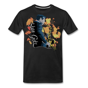 JAZZ - STAN GETZ - T-shirt Design by JB Rae Men's Premium T-Shirt Showfor Inc. black S 