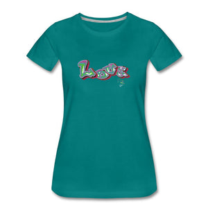 Love - Three - T-shirt Design by JB Rae Women’s Premium T-Shirt | Spreadshirt 813 Showfor Inc. teal S 