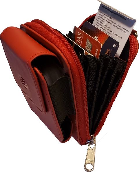 Elegante estuche de cuero rojo para Winners Bank: un accesorio esencial con estilo