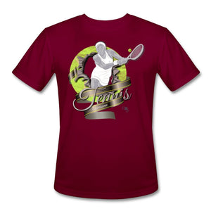 Tennis - Awesome - T-shirt Design by JB Rae Men’s Moisture Wicking Performance T-Shirt Showfor Inc. burgundy S 