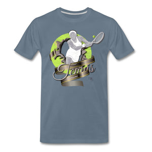 Tennis - Awesome - T-shirt Design by JB Rae Men's Premium T-Shirt Showfor Inc. steel blue S 
