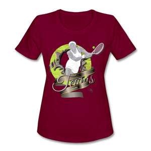 Tennis - Awesome - T-shirt Design by JB Rae Women's Moisture Wicking Performance T-Shirt Showfor Inc. burgundy S 