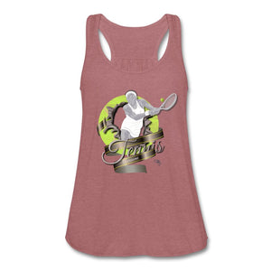 Tennis - Awesome - T-shirt Design by JB Rae Women's Flowy Tank Top by Bella Showfor Inc. mauve XS 