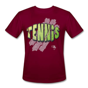 Tennis - Eight - T-shirt Design by JB Rae Men’s Moisture Wicking Performance T-Shirt | Sport-Tek ST350 Showfor Inc. burgundy S 