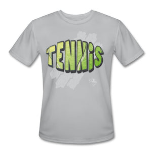 Tennis - Eight - T-shirt Design by JB Rae Men’s Moisture Wicking Performance T-Shirt | Sport-Tek ST350 Showfor Inc. silver S 