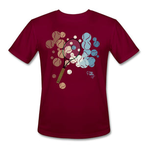 Tennis - Eighteen - T-shirt Design by JB Rae Men’s Moisture Wicking Performance T-Shirt | Sport-Tek ST350 Showfor Inc. burgundy S 