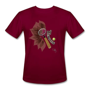 Tennis - Fifteen - T-shirt Design by JB Rae Men’s Moisture Wicking Performance T-Shirt | Sport-Tek ST350 Showfor Inc. burgundy S 