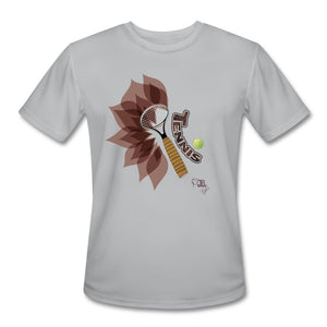 Tennis - Fifteen - T-shirt Design by JB Rae Men’s Moisture Wicking Performance T-Shirt | Sport-Tek ST350 Showfor Inc. silver S 