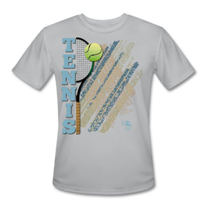 Tennis - Five - T-shirt Design by JB Rae Men’s Moisture Wicking Performance T-Shirt | Sport-Tek ST350 Showfor Inc. silver S 