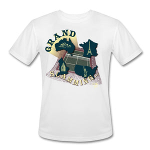 Tennis - Grand Slam - T-shirt Design by JB Rae Men’s Moisture Wicking Performance T-Shirt Showfor Inc. white S 