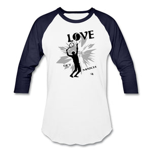 Tennis - Love - T-shirt Design by JB Rae Baseball T-Shirt Showfor Inc. white/navy S 