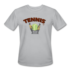 Tennis - Mixed Doubles - T-shirt Design by JB Rae Men’s Moisture Wicking Performance T-Shirt | Sport-Tek ST350 Showfor Inc. silver S 