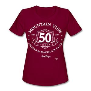 TENNIS - MVSRC ONE - T-shirt Design by JB Rae Women's Moisture Wicking Performance T-Shirt Showfor Inc. burgundy S 