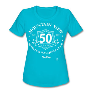 TENNIS - MVSRC ONE - T-shirt Design by JB Rae Women's Moisture Wicking Performance T-Shirt Showfor Inc. turquoise S 